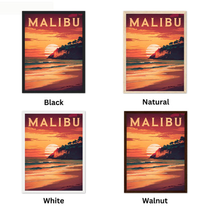 Malibu Vintage Travel Poster