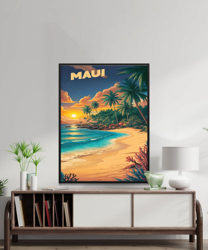 Maui Vintage Travel Poster - Ocean Bliss