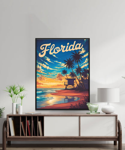 Florida Vintage Travel Poster - Retro Coastal Views