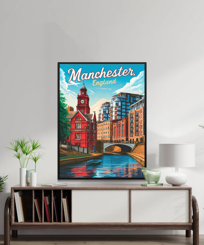 Manchester Vintage Travel Poster