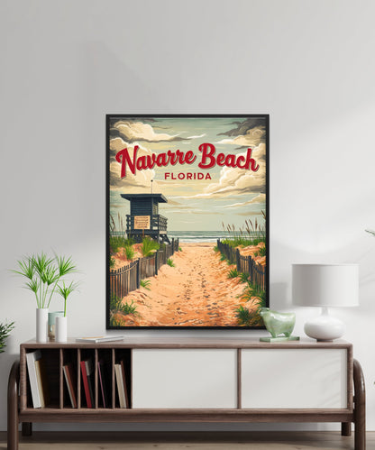 Navarre Beach Vintage Travel Poster