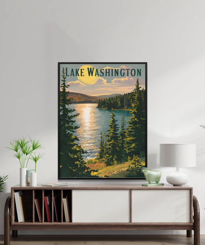 Lake Washington Vintage Travel - Serene Lake