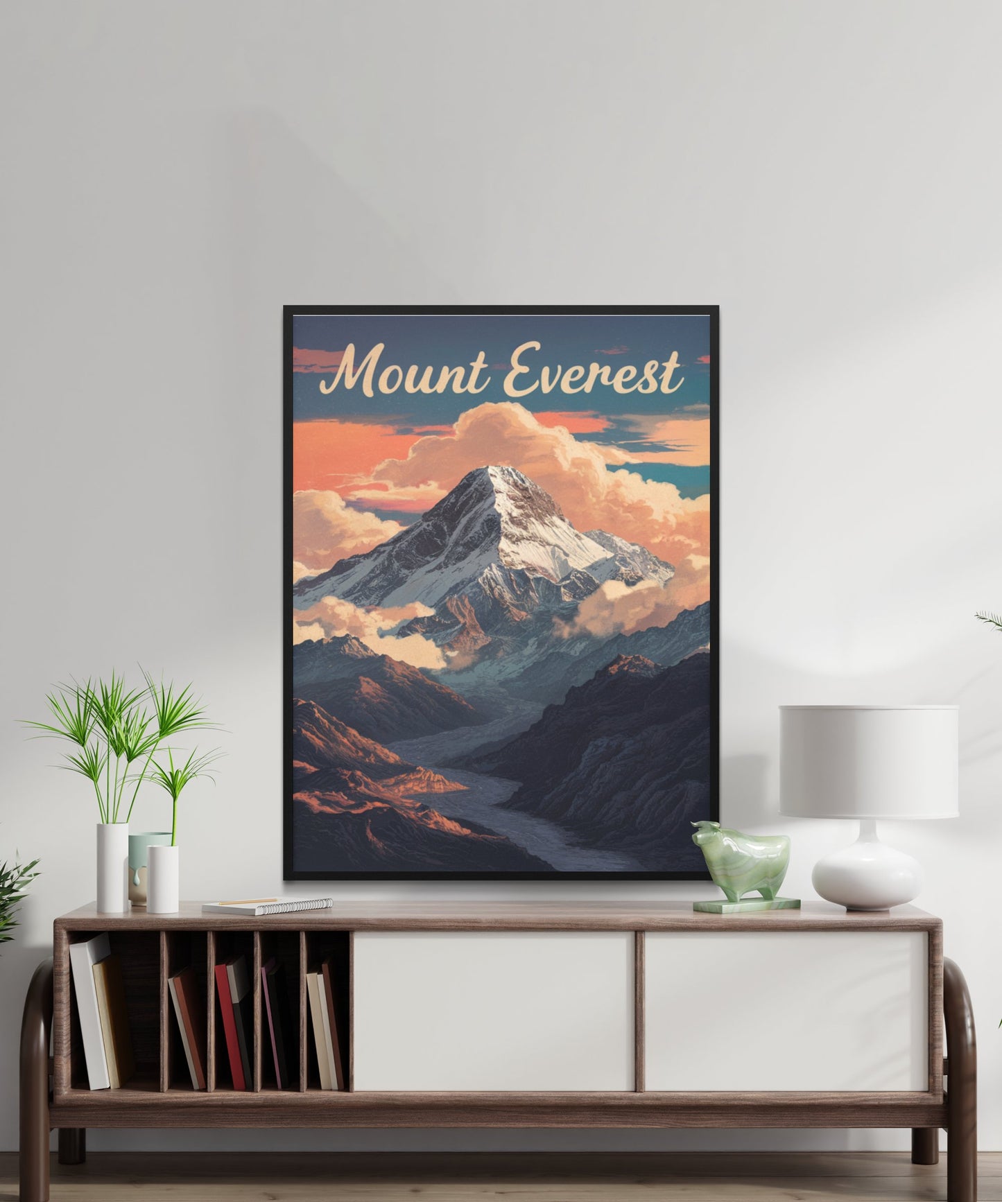 Mount Everest Vintage Travel Poster - Above the Clouds