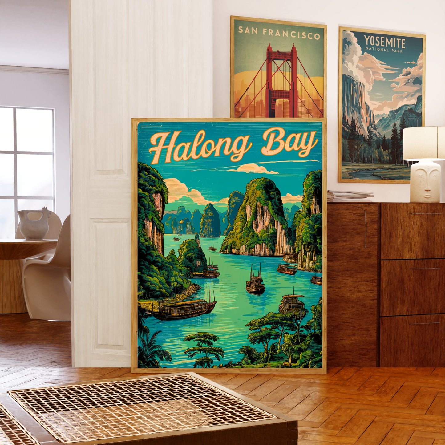 Halong Bay Vintage Travel Poster - Pristine Waters