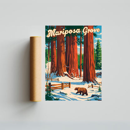 Mariposa Grove Vintage Travel Poster