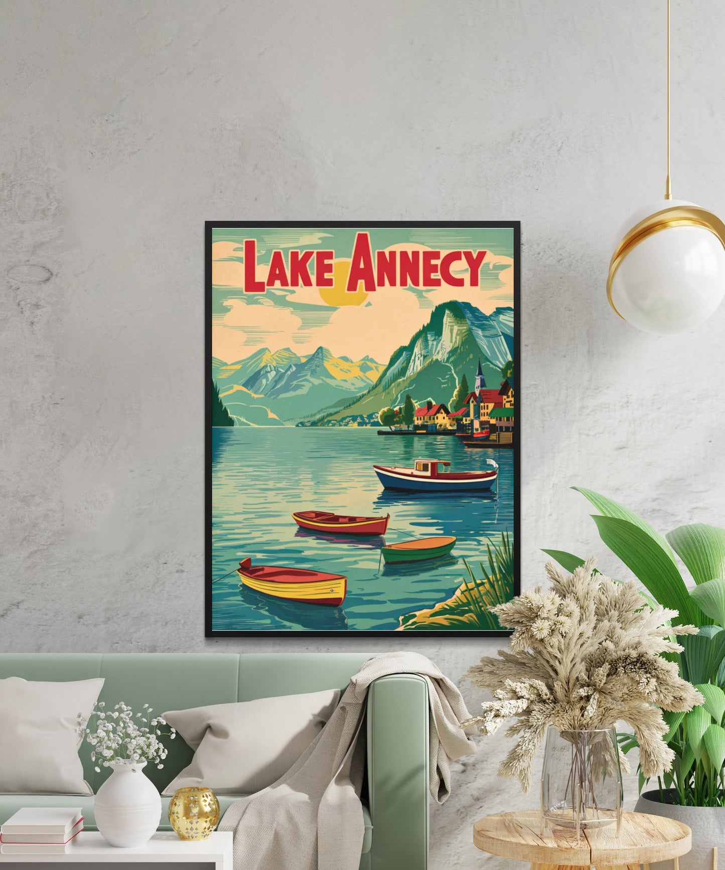 Lake Annecy Vintage Travel Poster