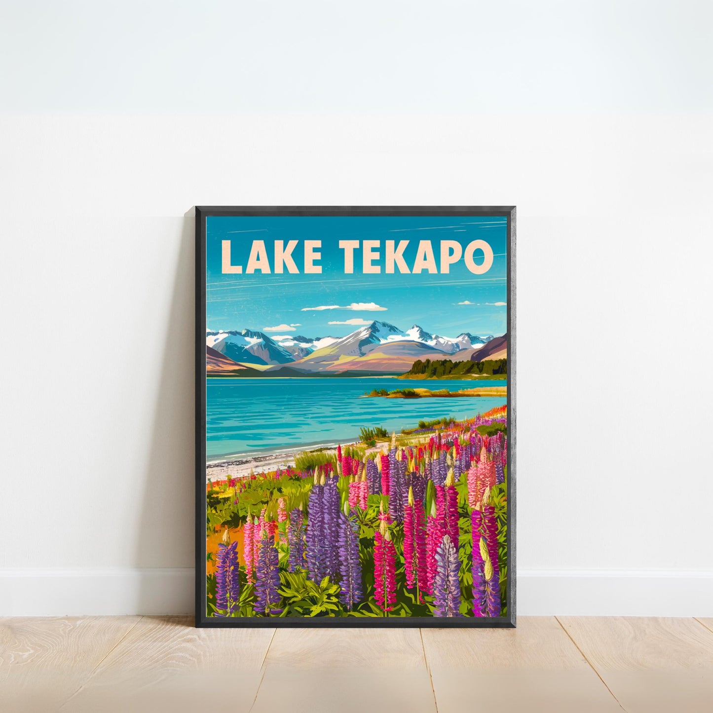 Lake Tekapo Vintage Travel Poster