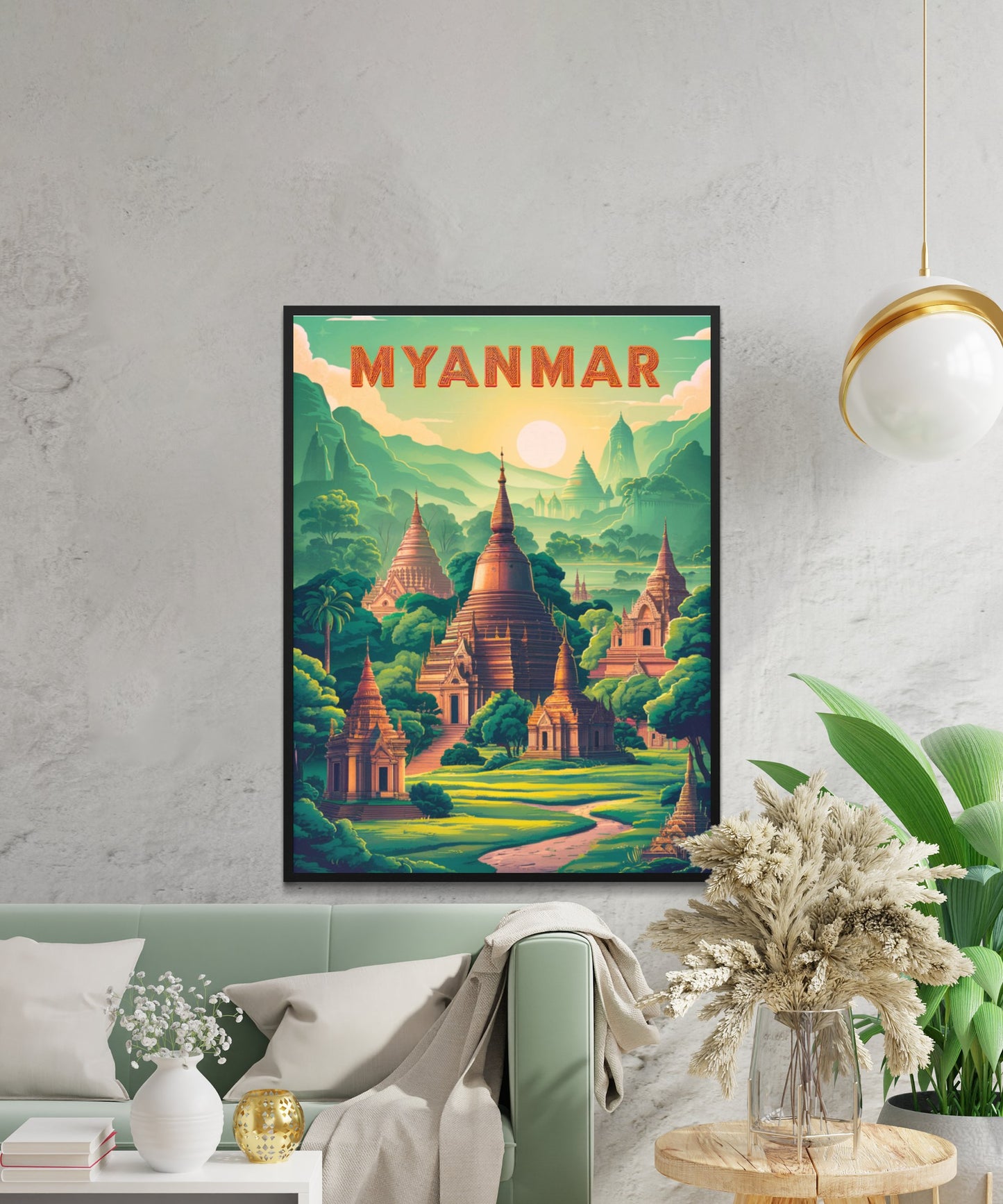 Myanmar  Vintage Travel Poster