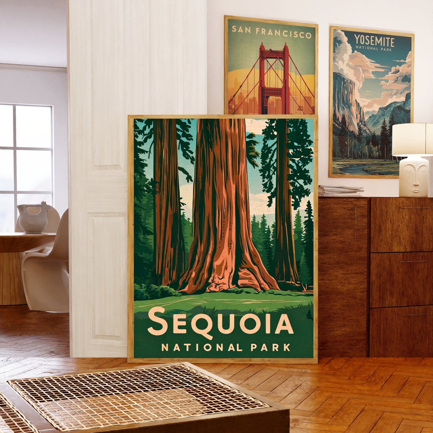 Sequoia National Park Vintage Travel Poster - Timeless Giants of the Forest