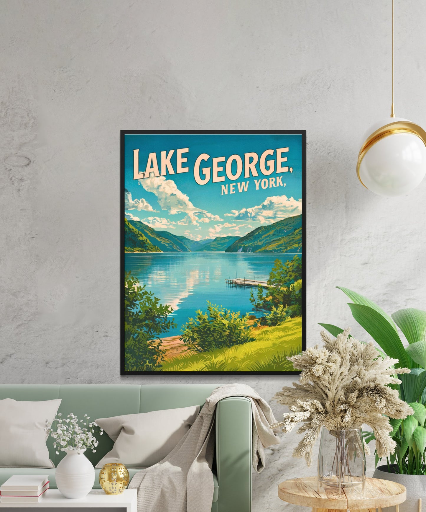 Lake George Vintage Travel Poster - Crystal Waters and Mountain Majesty