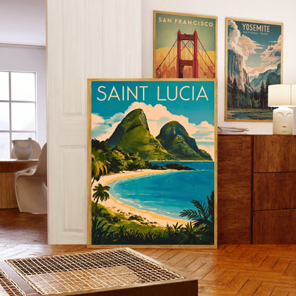 Saint Lucia Vintage Travel Poster