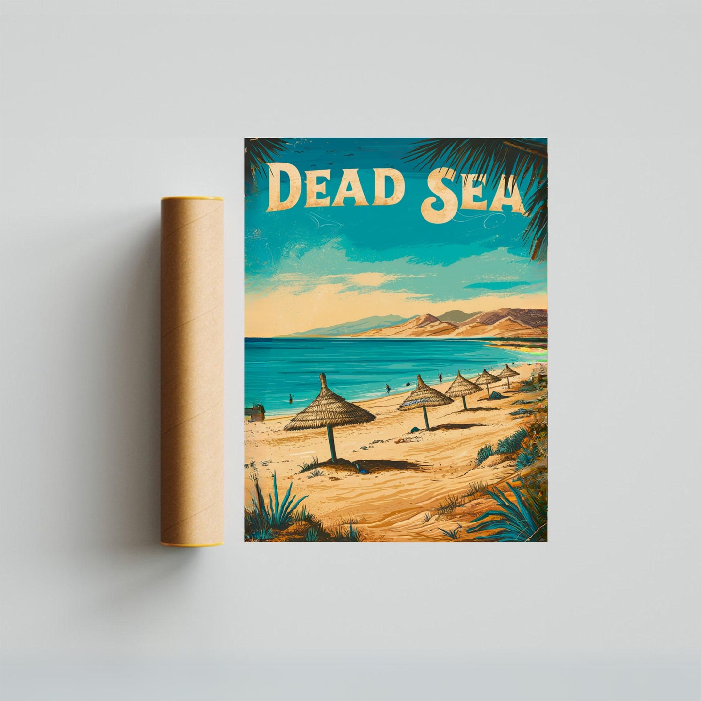 Dead Sea Vintage Travel Poster