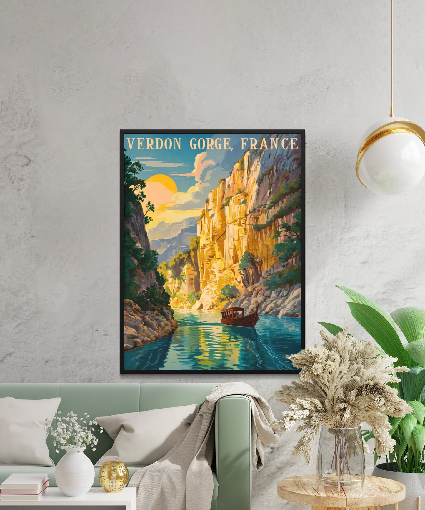 Verdon Gorge Vintage Travel Poster - Timeless French Canyon Beauty