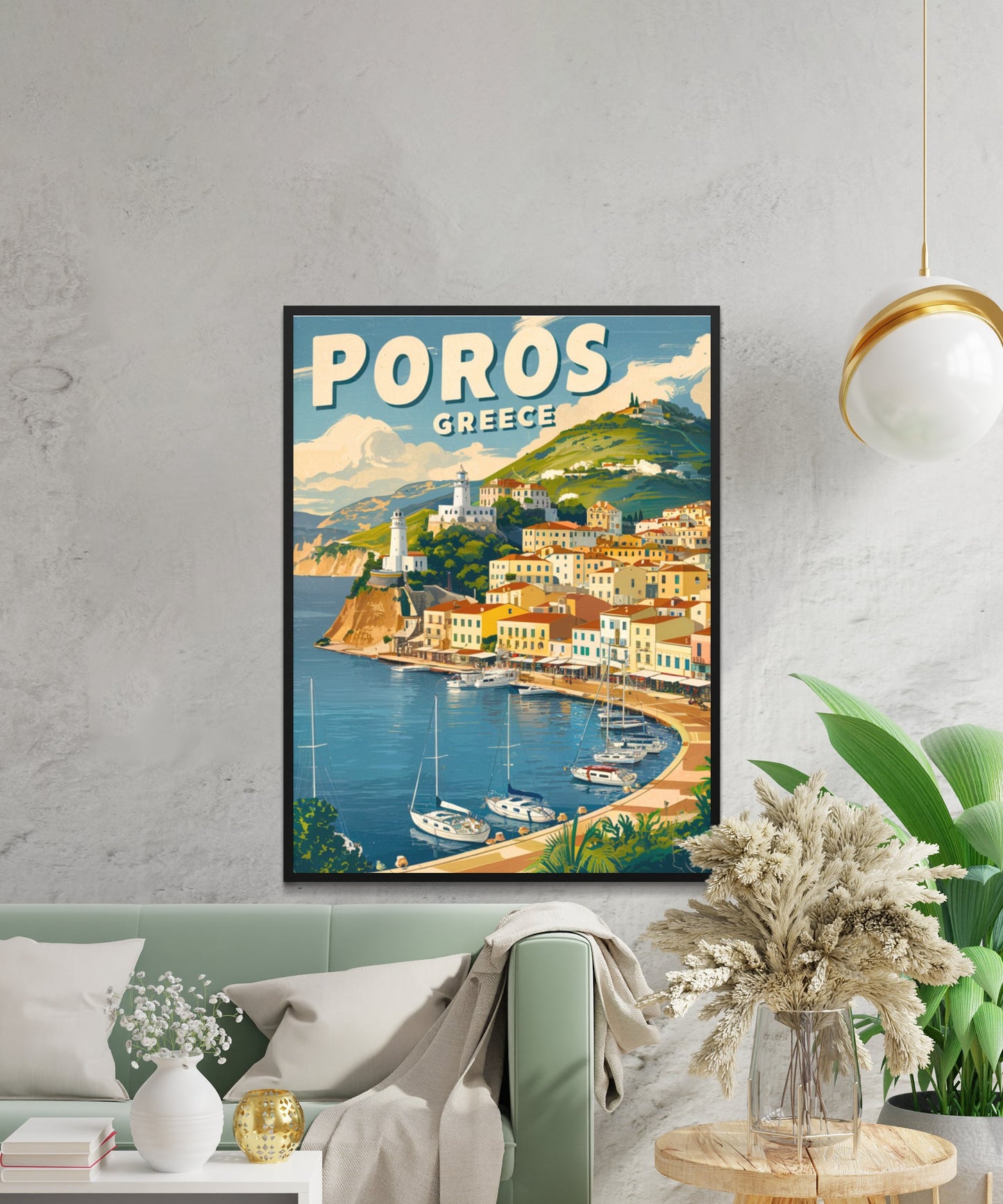 Poros Vintage Travel Poster