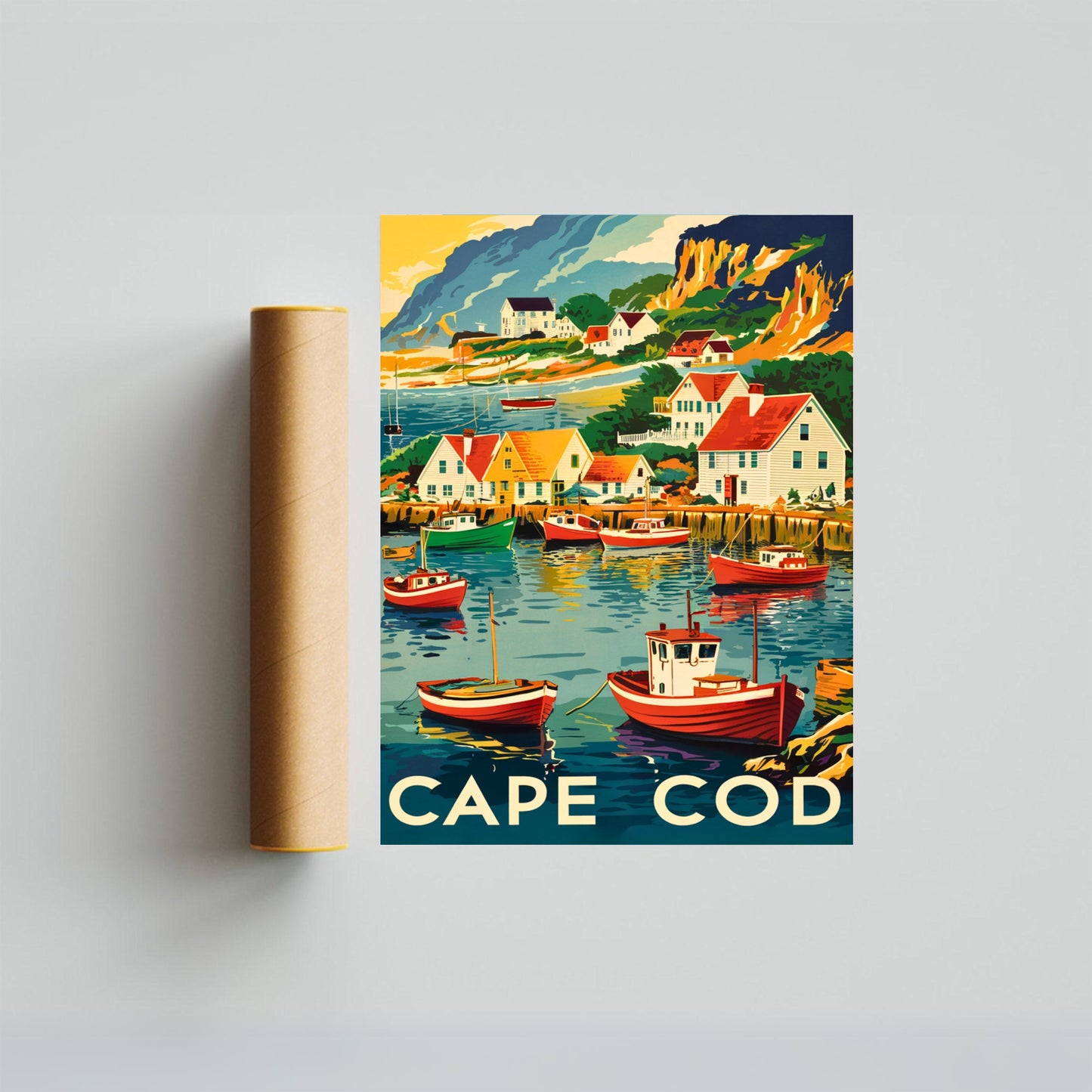 Cape Cod Vintage Travel Poster