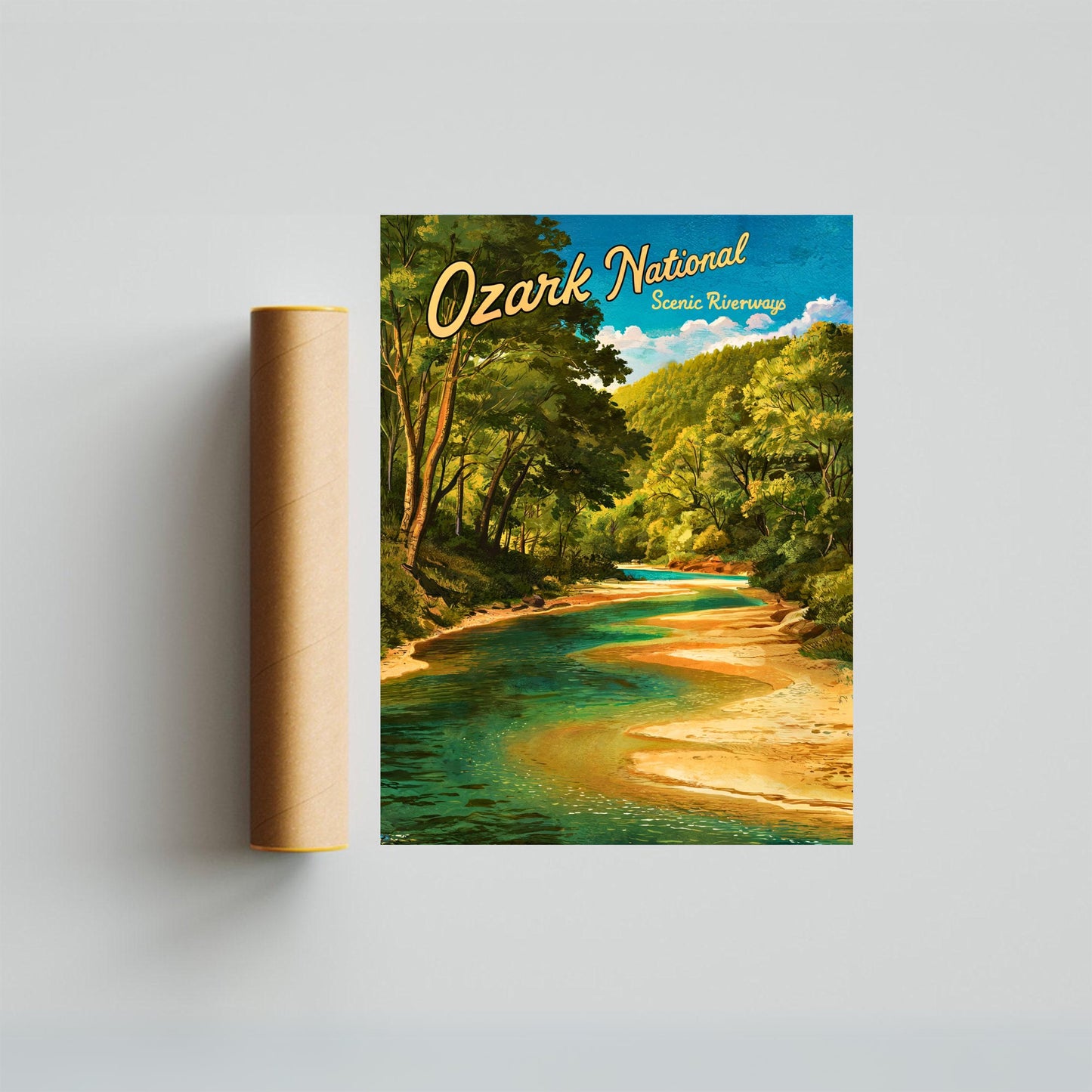 Ozark National Scenic Riverways Vintage Travel Poster - Missouri's Natural Beauty