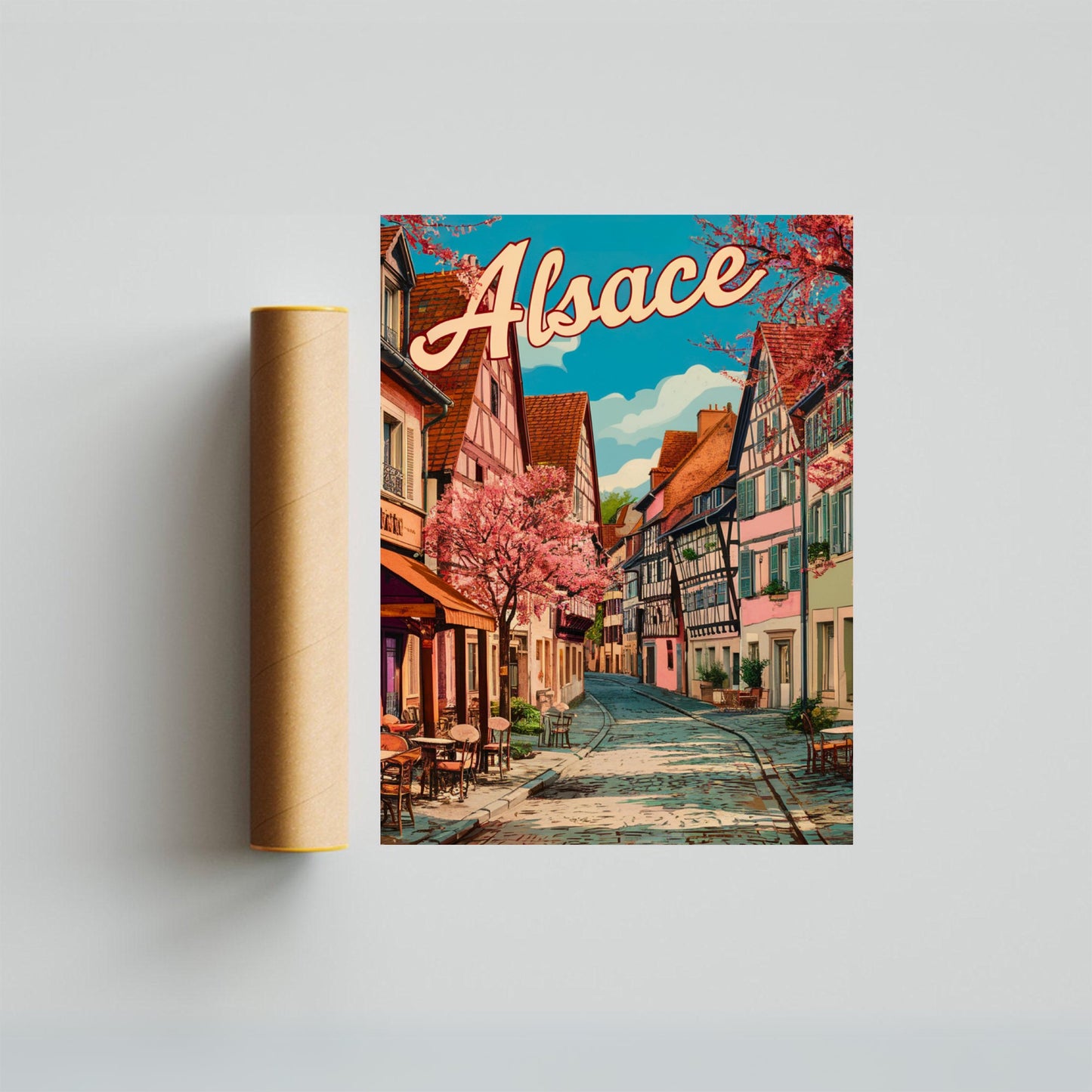 Alsace Vintage Travel Poster