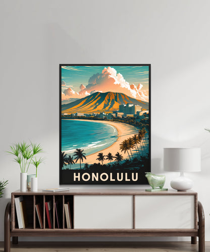 Honolulu Vintage Travel Poster