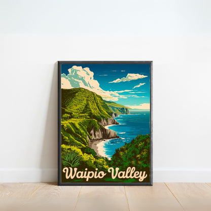 Waipio Valley Vintage Travel Poster