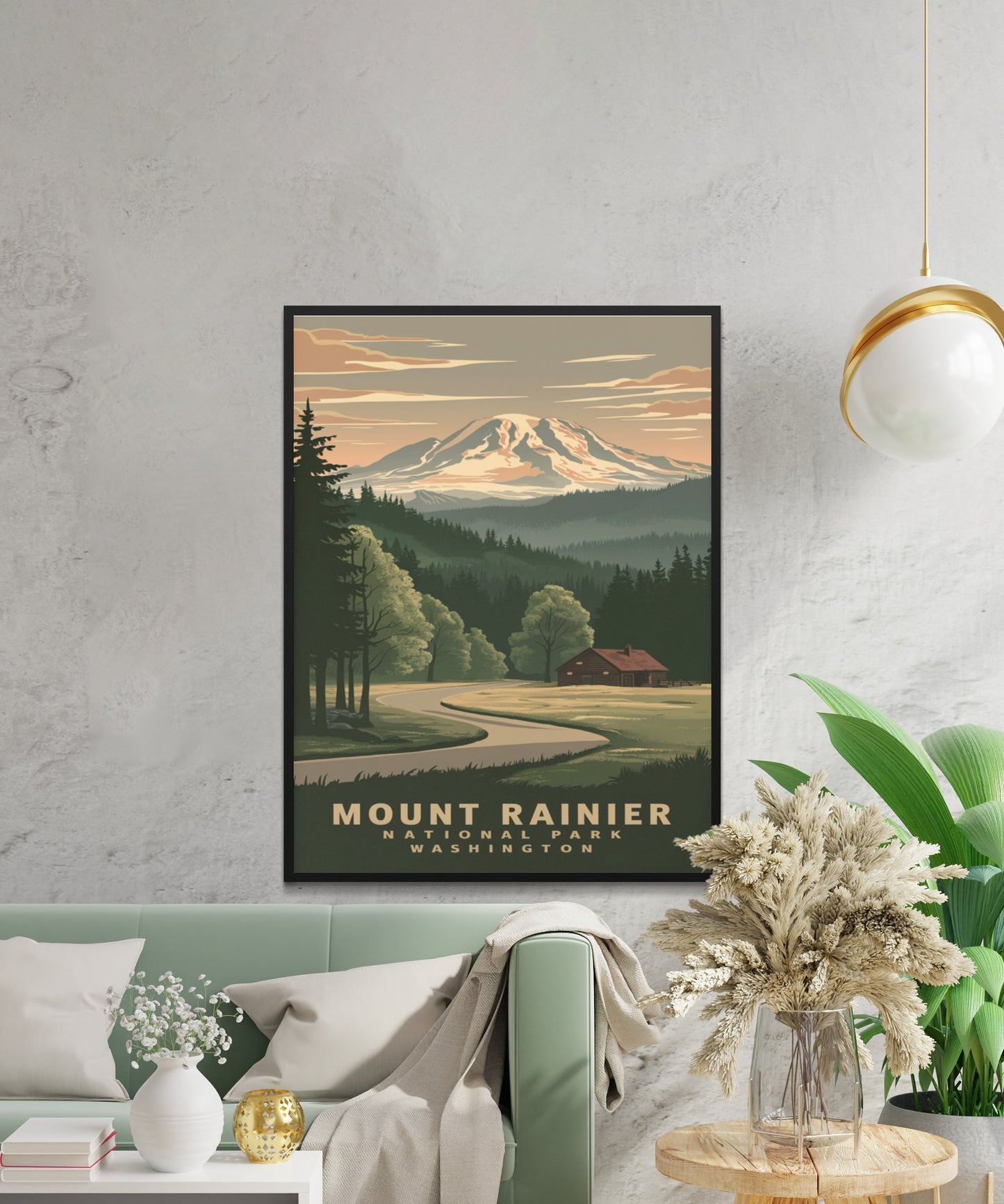 Mount Rainer Vintage Travel Poster - Alpine Serenity