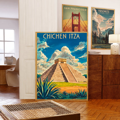 Chichen Itza Vintage Travel Poster