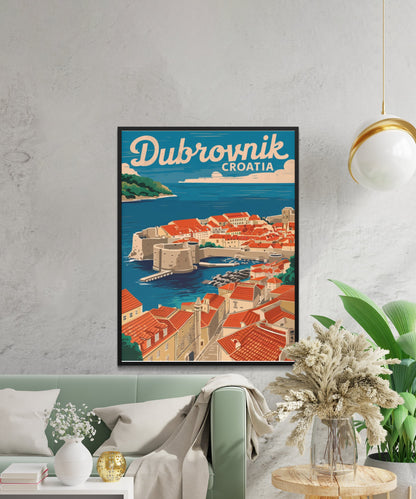 Dubrovnik Vintage Travel Poster