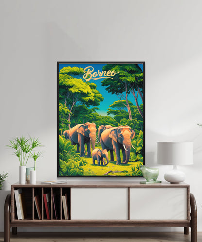 Borneo Vintage Travel Poster