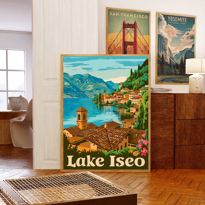 Lake Iseo Vintage Travel Poster - Tranquil Reservoir