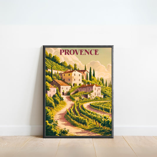 Provence Rocks Vintage Travel Poster - Charm of Southern France