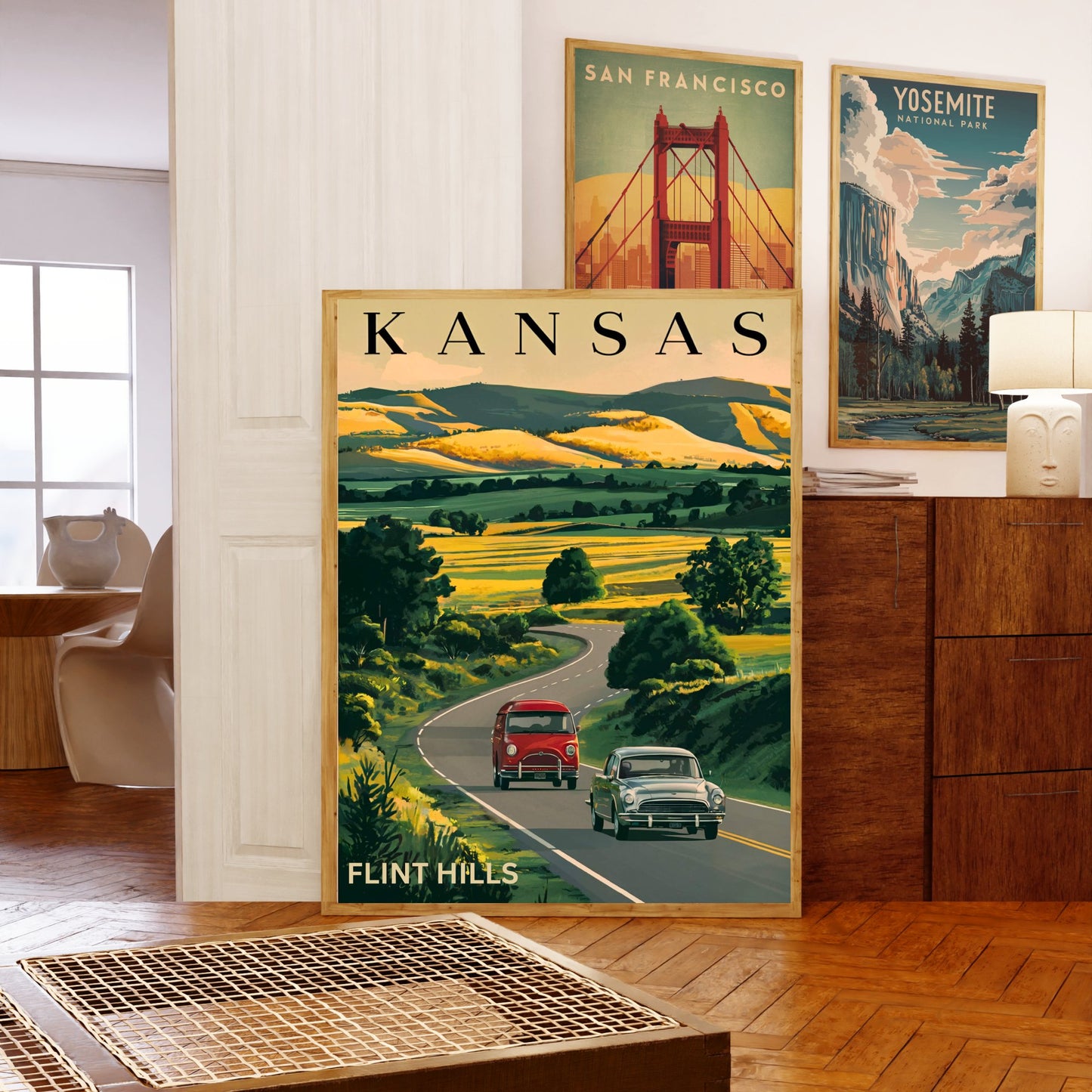 Kansas Vintage Travel Poster - Sunflower State's Scenic Charm