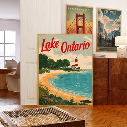 Lake Ontario Vintage Travel Poster - Canadian Waterscape