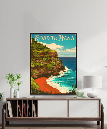 Road to Hana Vintage Travel Poster