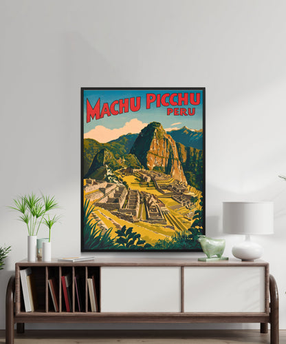 Machu Picchu Vintage Travel Poster - Timeless Incan Wonder