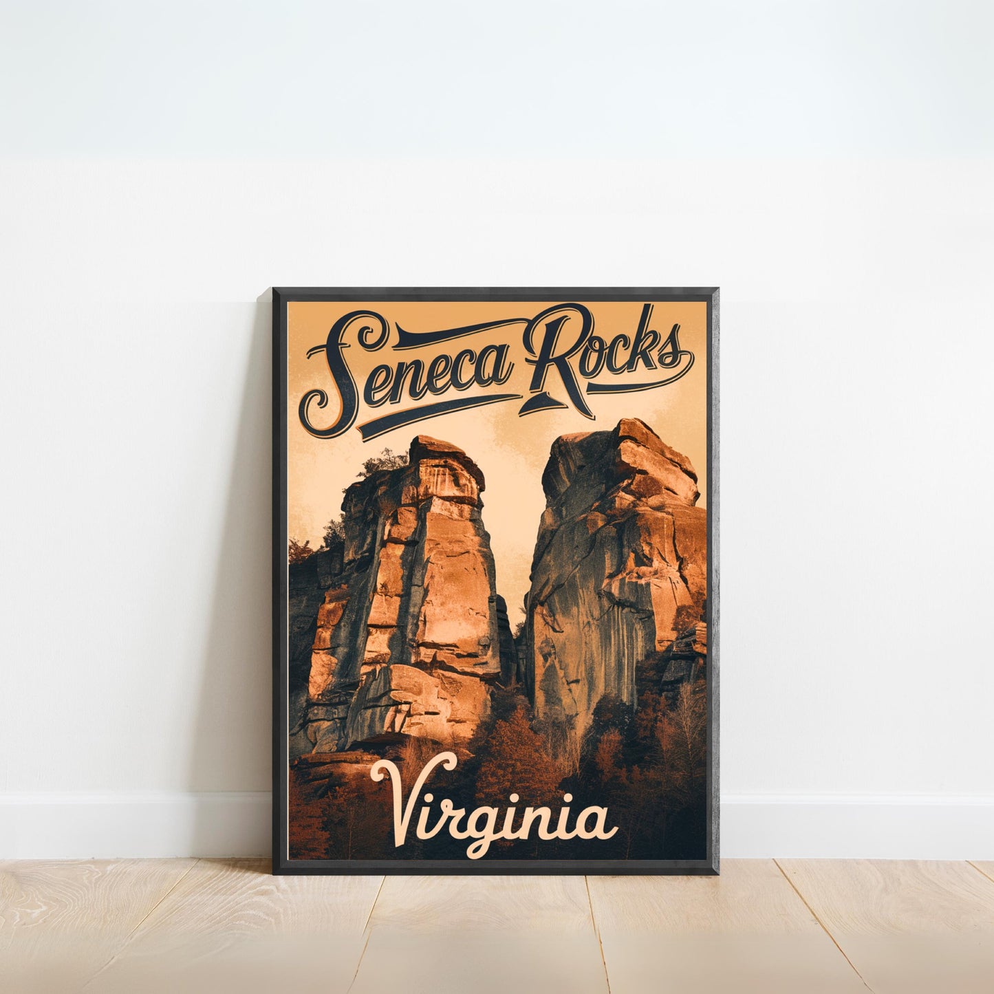 Seneca Rocks Vintage Travel Poster