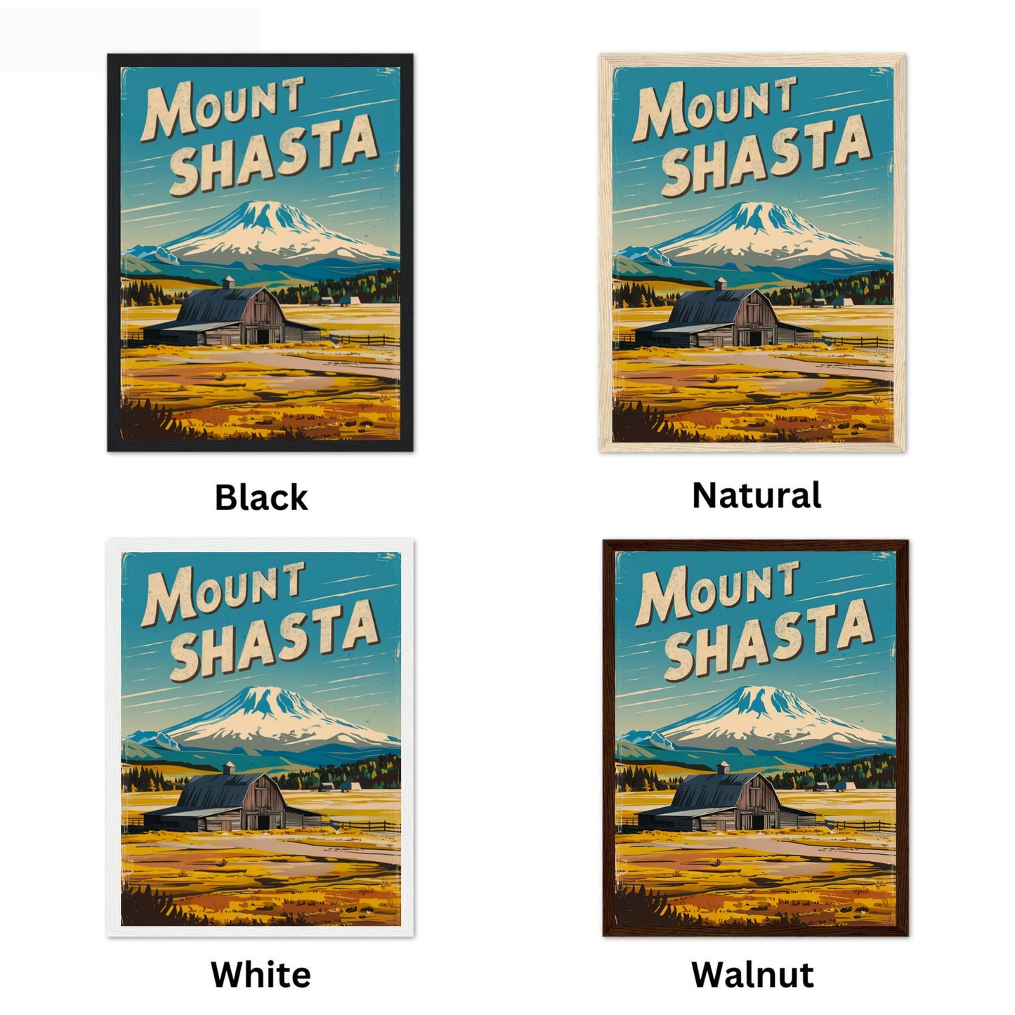 Mount Shasta Vintage Travel Poster