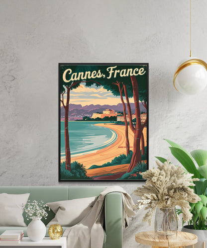 Cannes Vintage Travel Poster