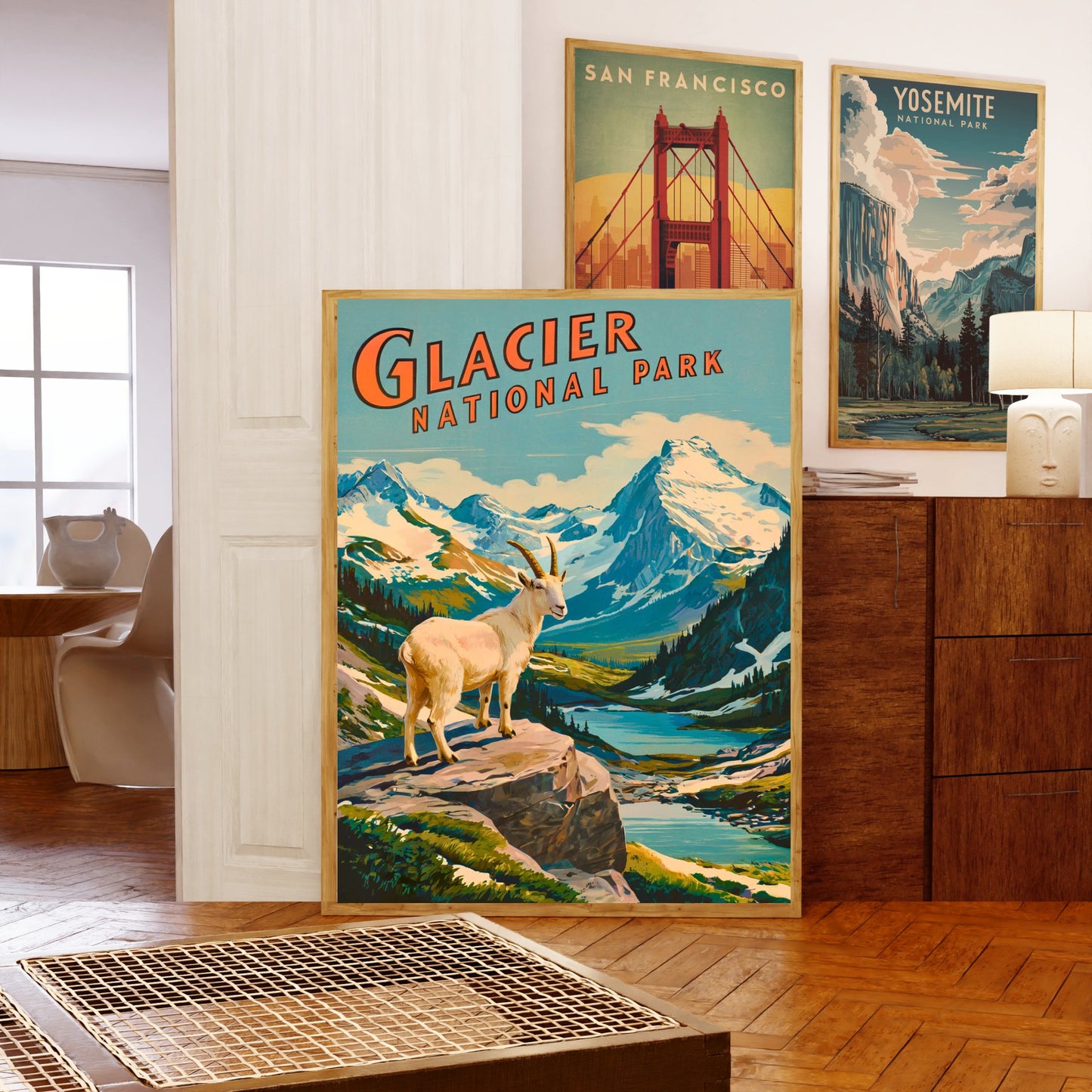 Glacier National Park Vintage Travel Poster