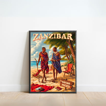 Zanzibar Vintage Travel Poster - Exotic Island