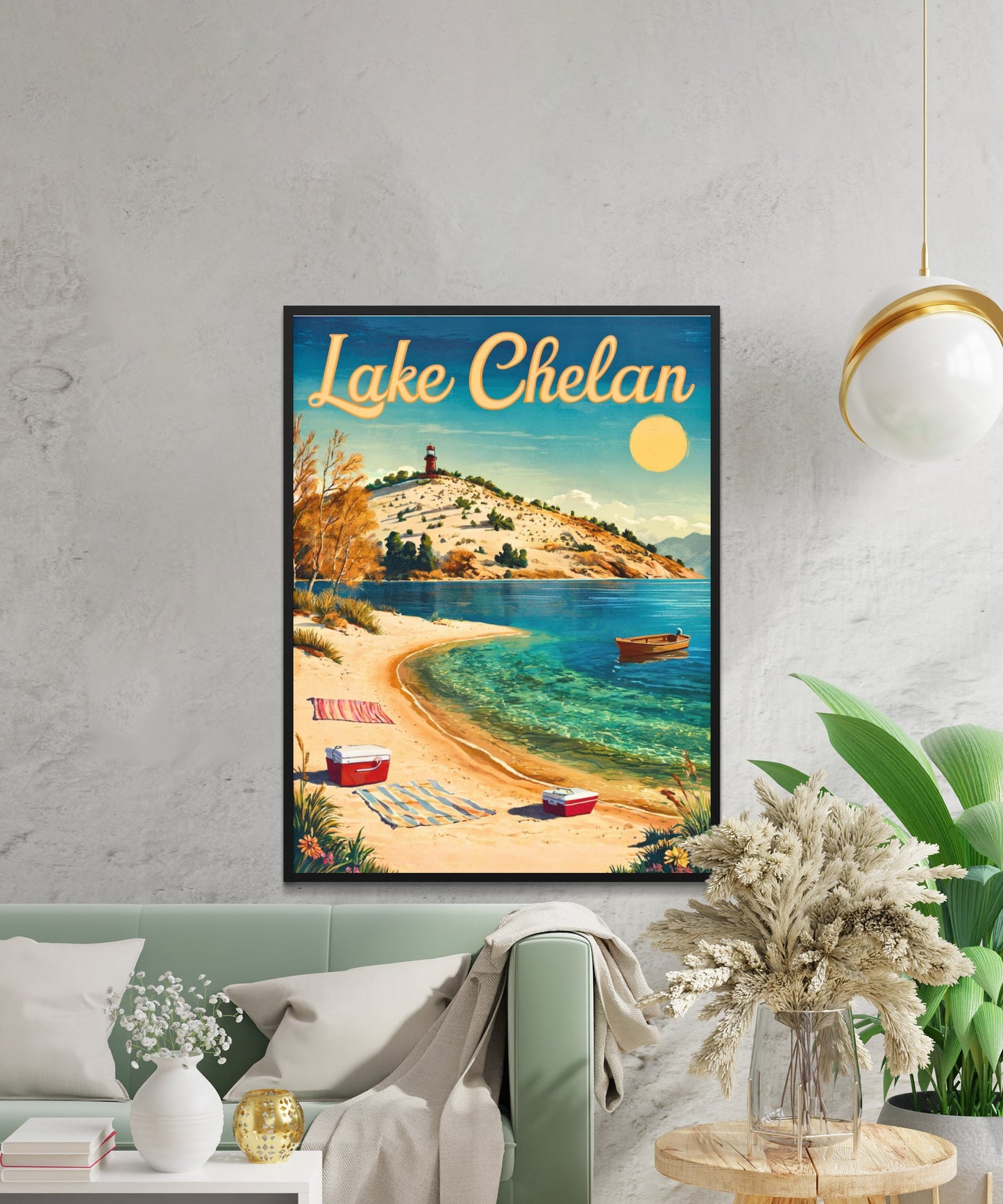 Lake Chelan Vintage Travel Poster