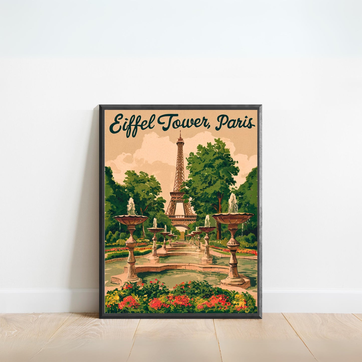 Eiffel Tower Vintage Travel Poster