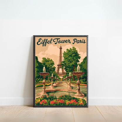 Eiffel Tower Vintage Travel Poster
