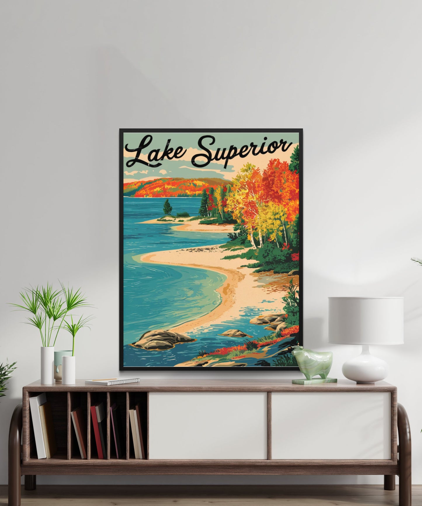 Lake Superior Vintage Travel Poster - North Shore Serenity