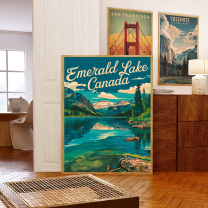 Emerald Lake Vintage Travel Poster - Outdoor Adventure