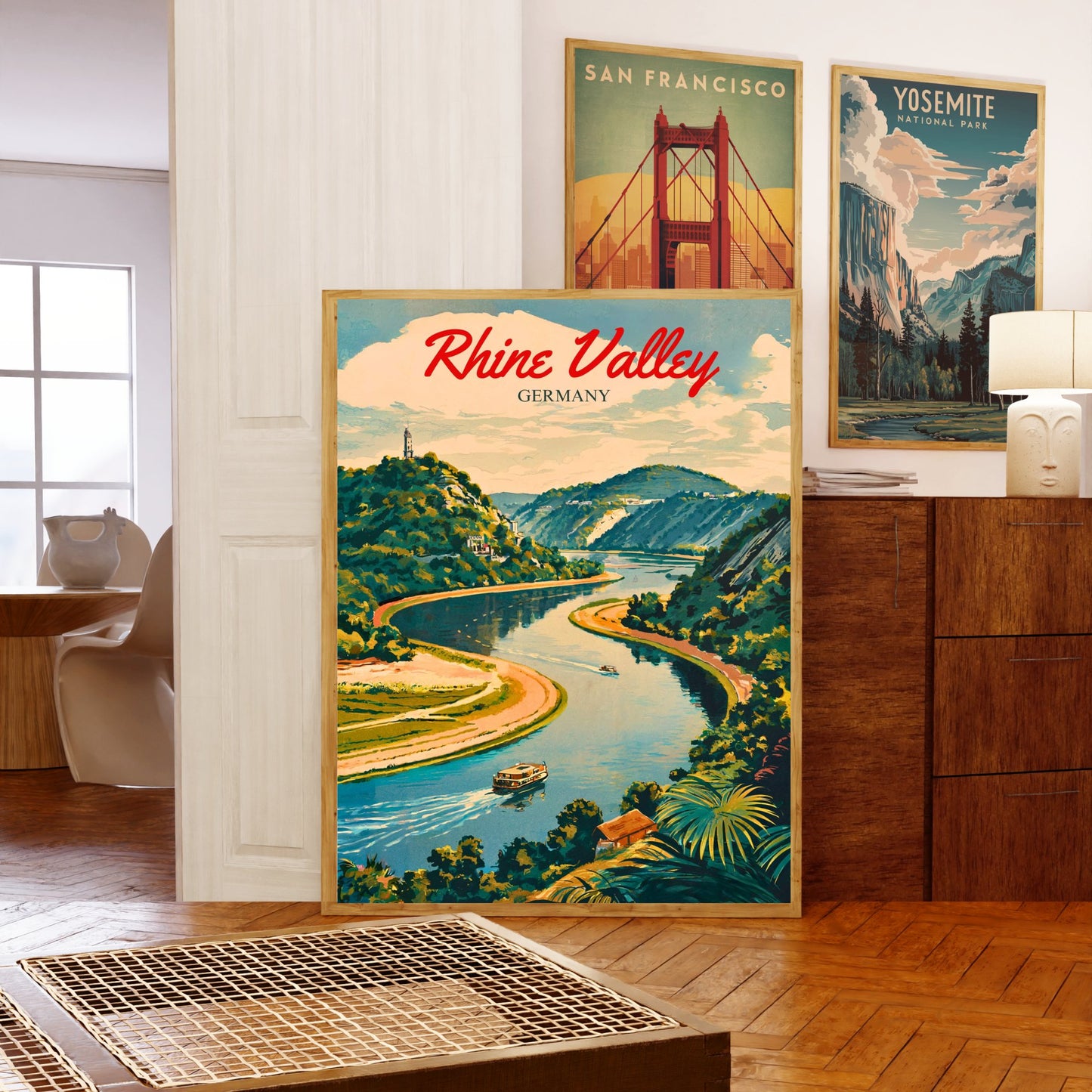 Rhine Valley  Vintage Travel Poster