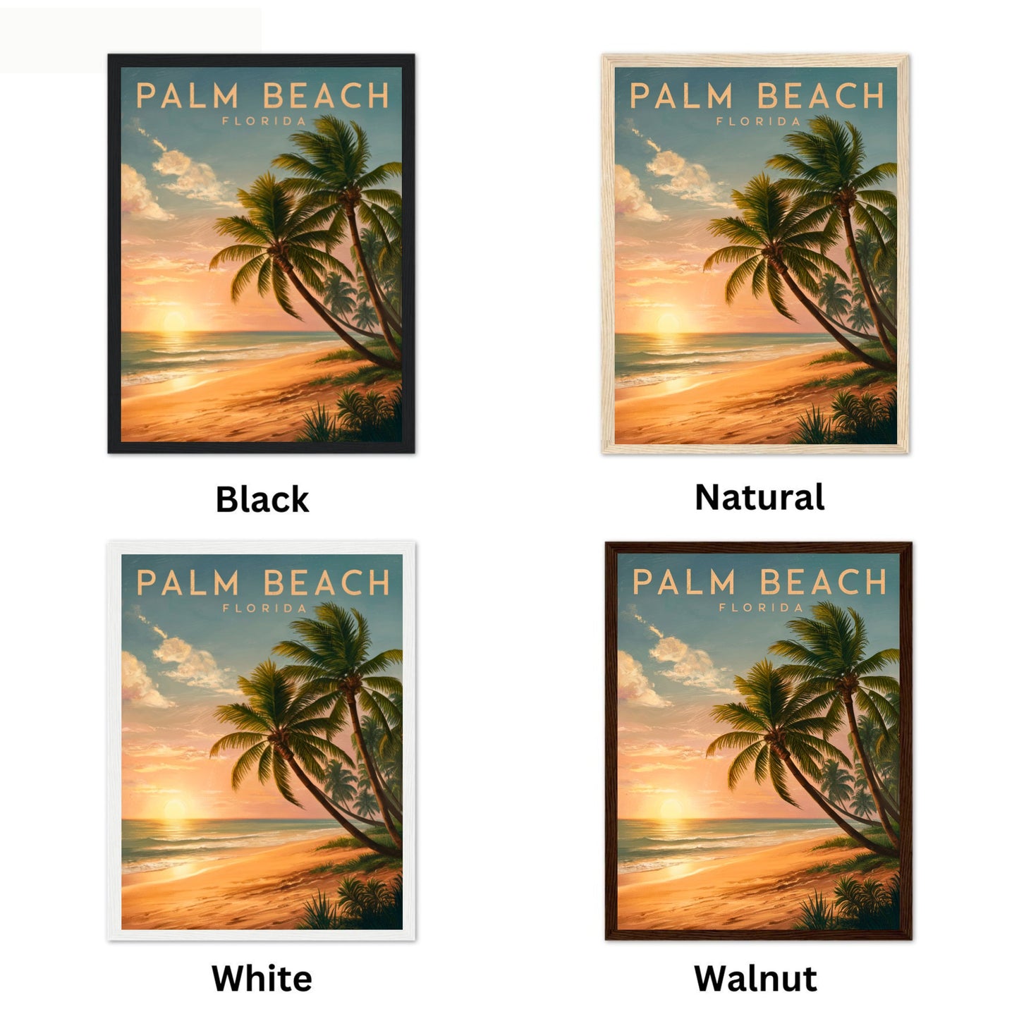 Palm Beach Vintage Travel Poster - Serene Shores