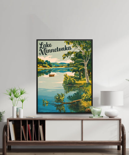 Lake Minnetonka Vintage Travel Poster - Timeless Minnesota Splendor