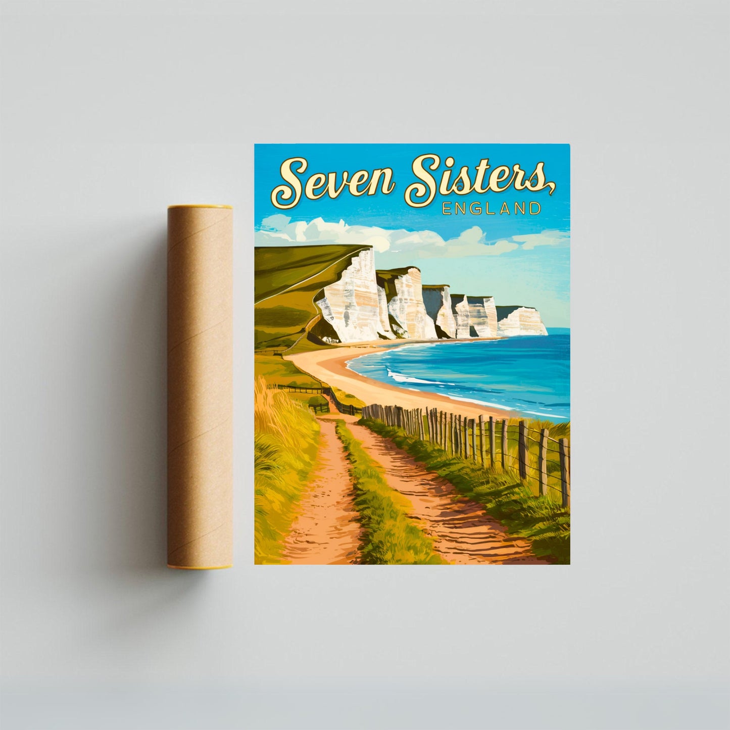 Seven Sisters Vintage Travel Poster - Scenic Bays