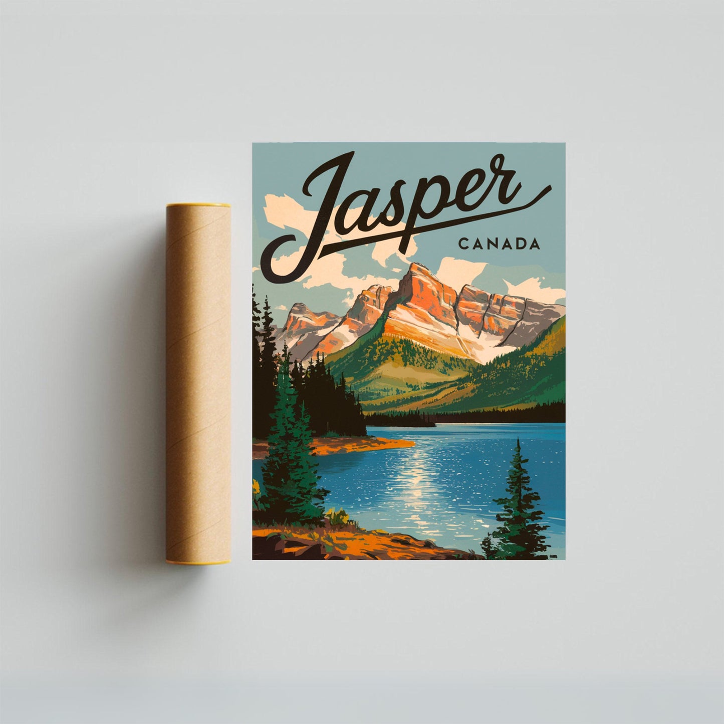 Jasper Vintage Travel Poster - Mountain Paradise