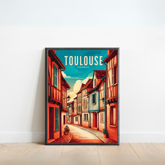 Toulouse  Vintage Travel Poster