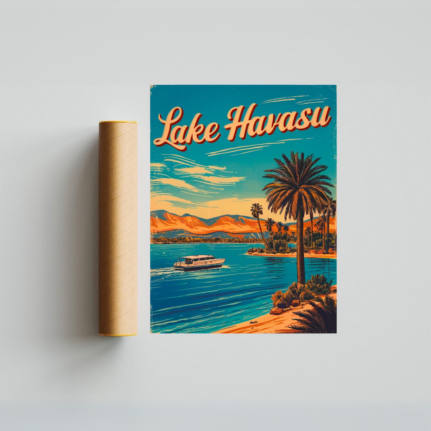 Lake Havasu Vintage Travel Poster - Boating Paradise